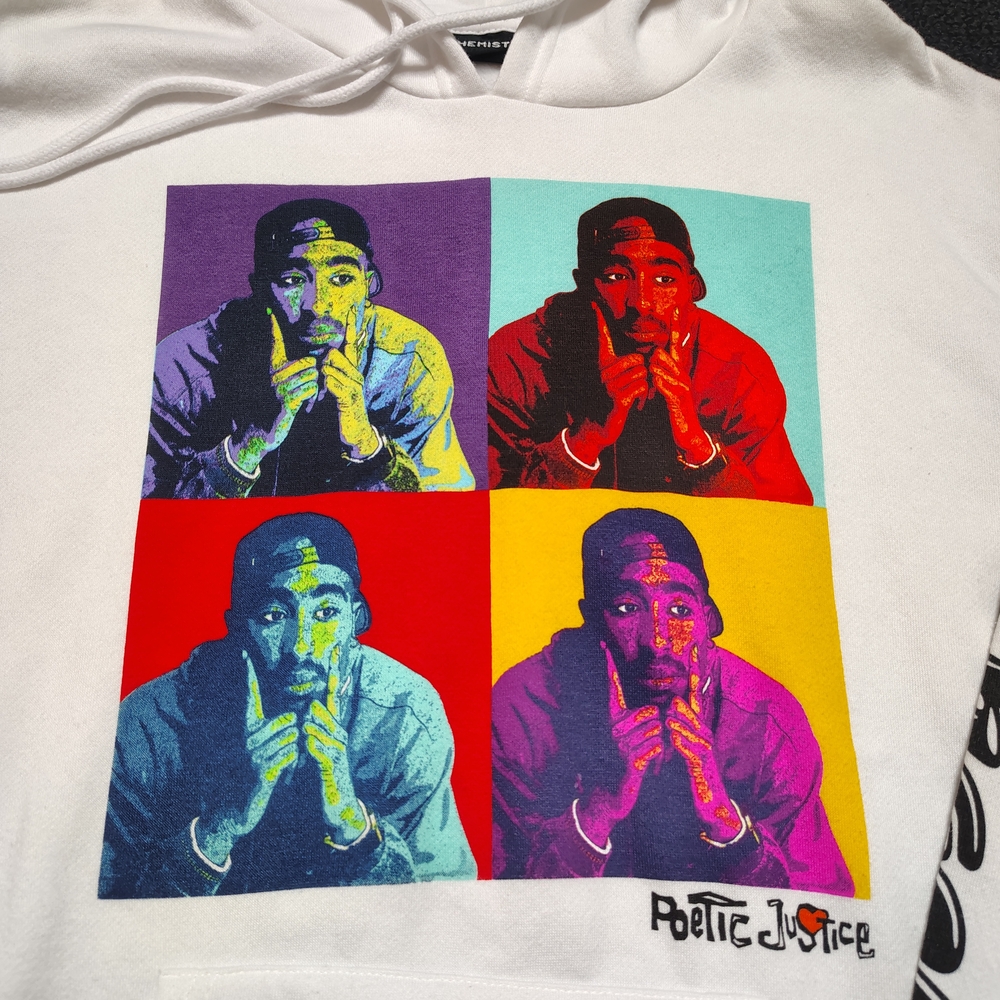 Poetic Justice Tupac Shakur 2PacWhite  Pullover Hoodie Junior Size Small New